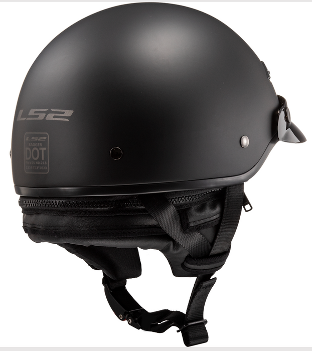 CLOSEOUT 50% OFF LS2 Bagger Matte Black Half Helmet