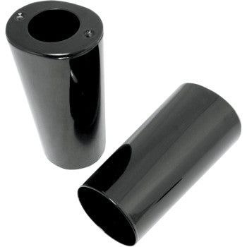DRAG SPECIALTIES 0411-0044 Smooth Fork Slider Covers - Gloss Black - Stock Length
