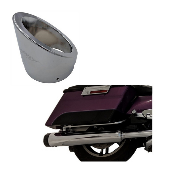 Tab Performance 4.5" Chrome B.A.M. Slip-on Exhaust with Chrome Slash Cut Tips, Zombie Baffle, FL Touring '95-'16 Does NOT Fit Trikes