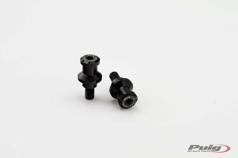 Puig Hi-Tech Parts Swingarm Spools HI-Tech 10MM Black 2/PK - 5924N For Kawasaki Motorcycles 1998-2012 | KTM 390 2015-2020
