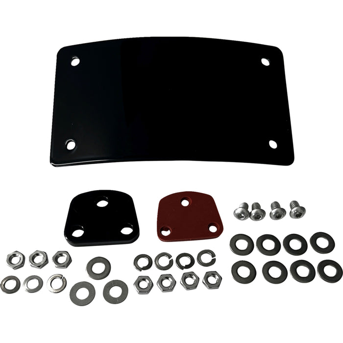 DK CUSTOM PRODUCTS 1405-0308 DK-LPR-LP-LD Low-Profile Laydown License Plate Kit License Plate Kit - Curved - Black