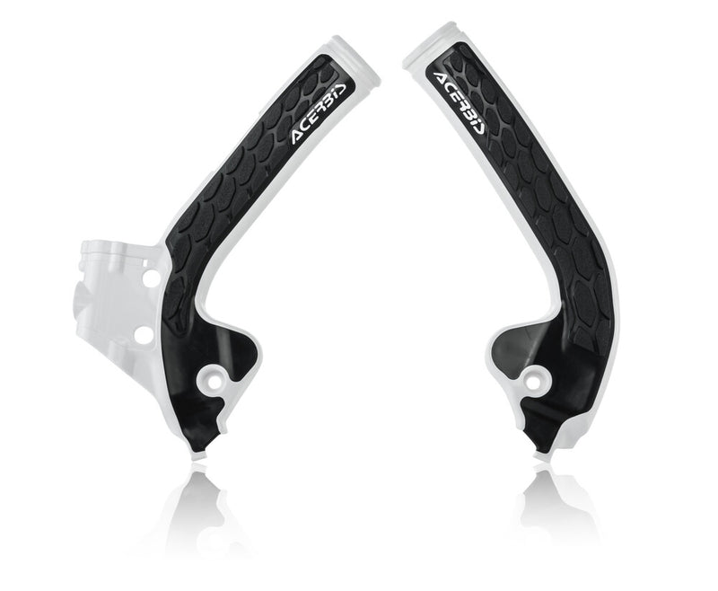 Acerbis X-Grip Frame Guard White Black - 2686041035 For Husqvarna TC 85 2018-2024 | KTM 85 (17/14) 2018-2024