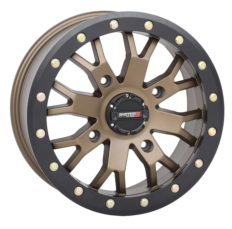 System 3 SB4 BL Wheel 15X7 6+1 (+45MM) 4/156 Matte Bronze Black - 15S3-3256 For Polaris RZR 2014-2023 | Kawasaki UTVs 2015-2023