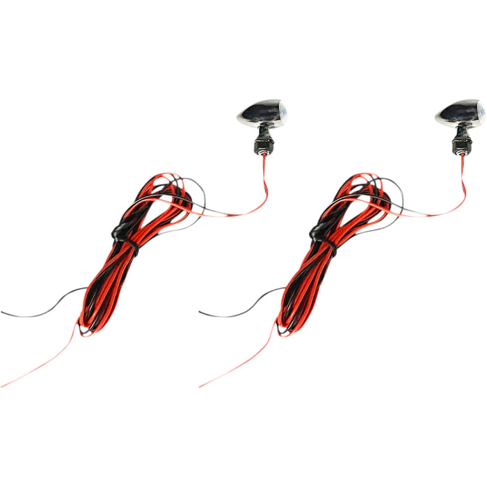 CUSTOM DYNAMICS 2040-2714 CD-MICRO-R-C Micro Bullet LED Turn Signals Micro Turn Signals - Red -Chrome