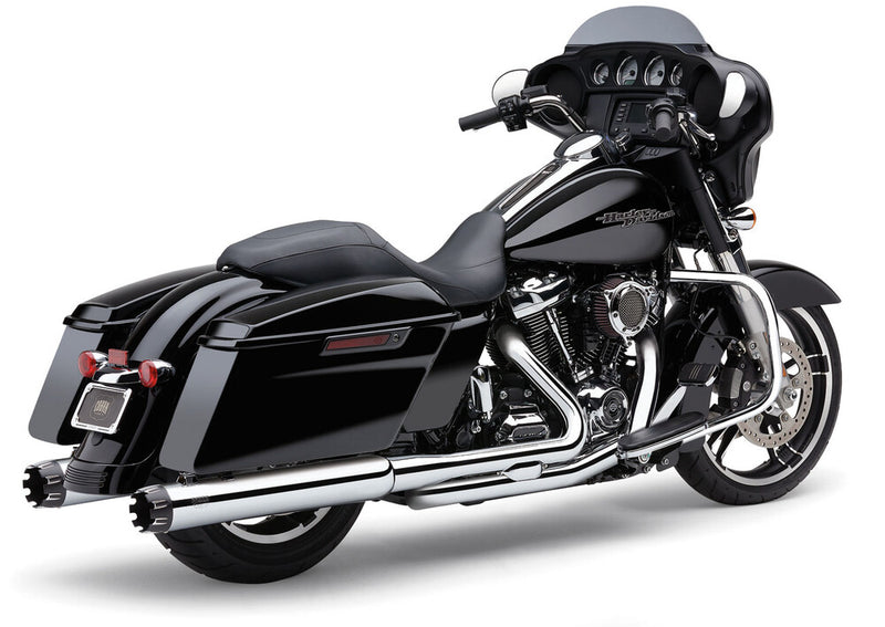Cobra 4" Dual CUT TIP Slip-ON Chrome FLH FLT - 6267 For Harley Touring 2017-2026
