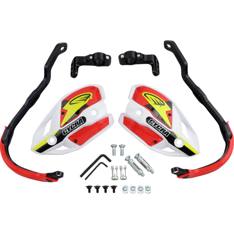 CYCRA 0635-1194 1CYC-7408-32X Ultra Probend CRM Wrap Around Handguards for 1-1/8" Handlebars Handguards - Ultra - Oversized - White/Red