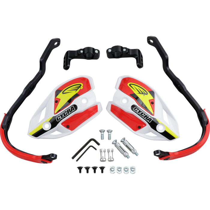 CYCRA 0635-1194 1CYC-7408-32X Ultra Probend CRM Wrap Around Handguards for 1-1/8" Handlebars Handguards - Ultra - Oversized - White/Red