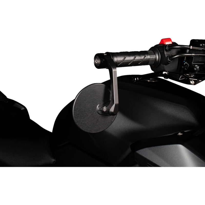 Gilles Tooling Moon Handlebar End Mirror Moon Side View Round Black Right Left Each - M04-02-BD BMW Motorcycles 2009-2025