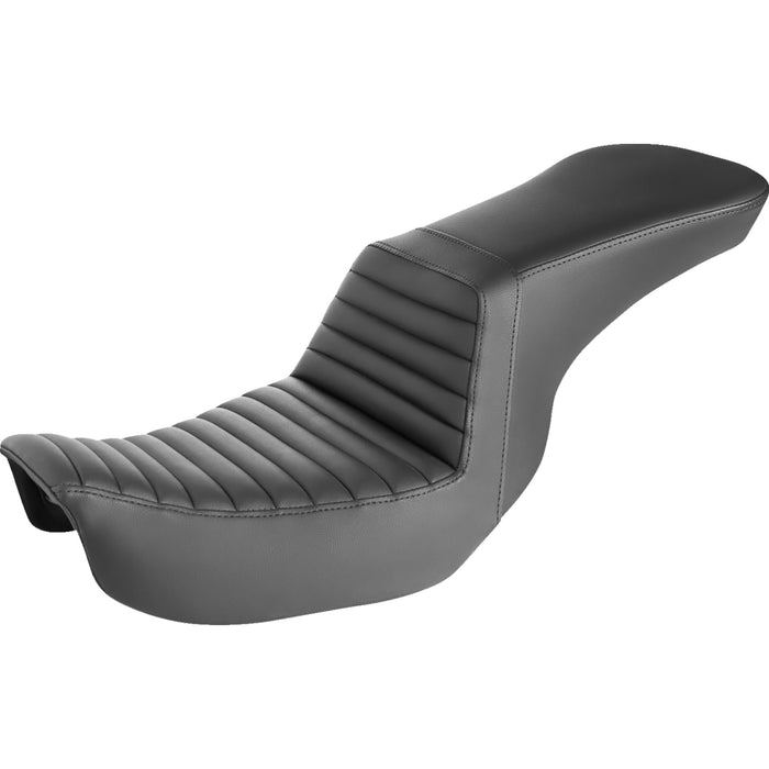 SADDLEMEN 0803-0692 806-04-191 Step-Up Seat — Front Tuck-n-Roll - Black - Dyna