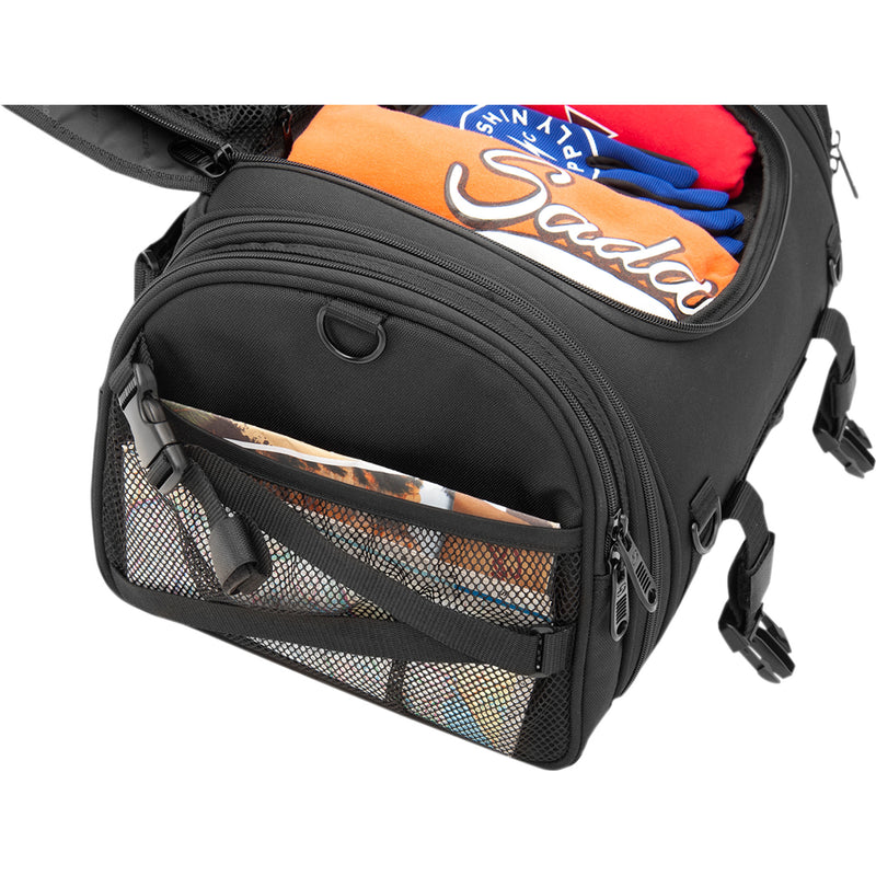SADDLEMEN 3515-0199 EX000043S TR2300DE Tactical Deluxe Rack Bag TR2300DE TL Sissy Bar Bag - Black