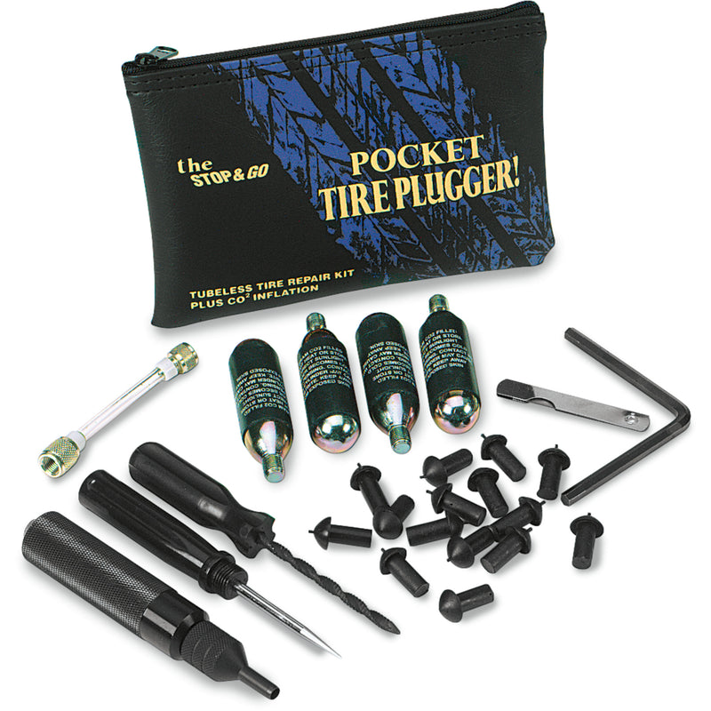 STOP & GO INTERNATIONAL 0363-0003 1001 Pocket Tire Plugger with CO² Kit Tire Plugger with CO² Cartridges - Pocket - Kit