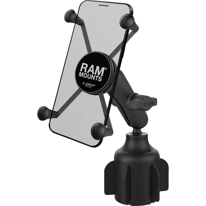 RAM MOUNTS 0636-0567 RAP-B-299-4-UN10U X-Grip® Large Phone Mount with Stubby™ Cup Holder Base Phone Mount - X-Grip® - Cup Holder Base