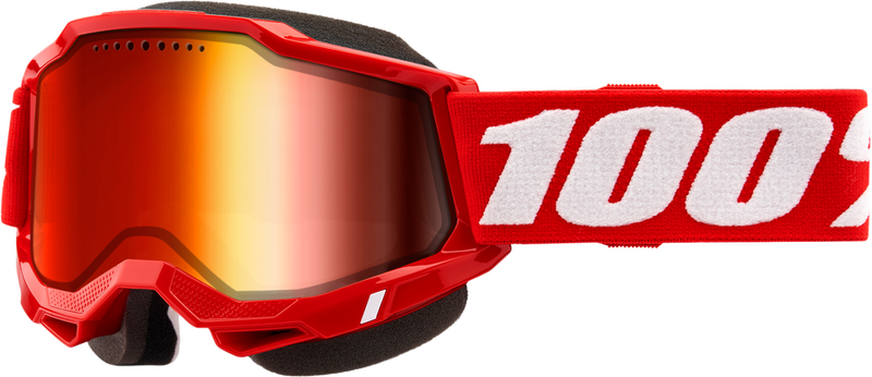 100% 610-5434 50022-10011 ACCURI 2 SNOWMOBILE GOGGLE RED W/ RED MIRROR LENS