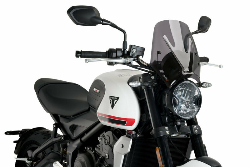 Puig Hi-Tech Parts Windscreen Naked NEW GEN Sport Dark Smoke TRI - 20638F Triumph Trident 660 2021-2023