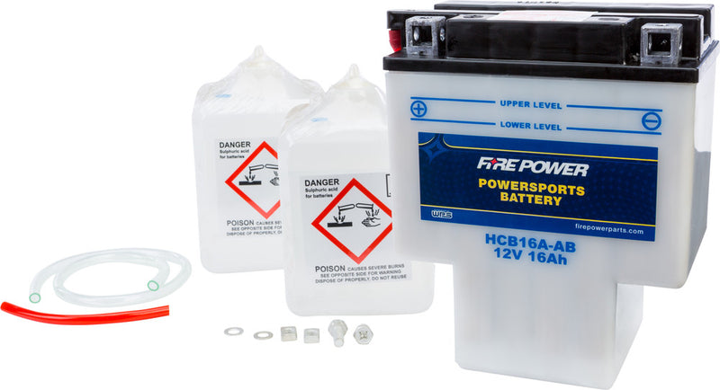 Fire Power Battery W Acid 12V Heavy Duty - HCB16A-AB Honda VT1100C / VT1100C2 / VT1100C3 / VT1100T 1992-2000