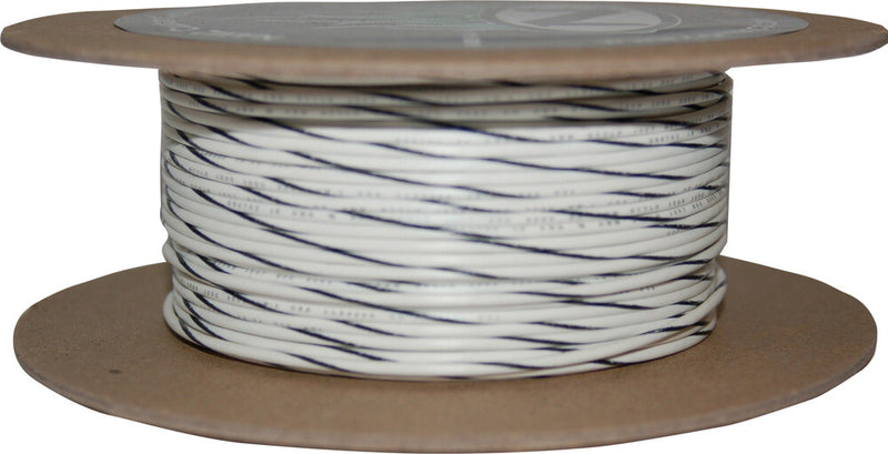Namz Custom Cycle 850-08955 NWR-90-100 #18-GAUGE WHITE/BLACK STRIPE 100' SPOOL OF PRIMARY WIRE