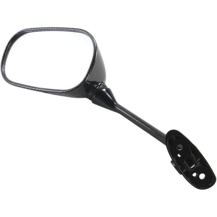 EMGO 0640-1067 20-97204 Carbon Fiber Mirror Mirror - Side View - Black/Carbon Fiber - Rectangle - Left - Suzuki