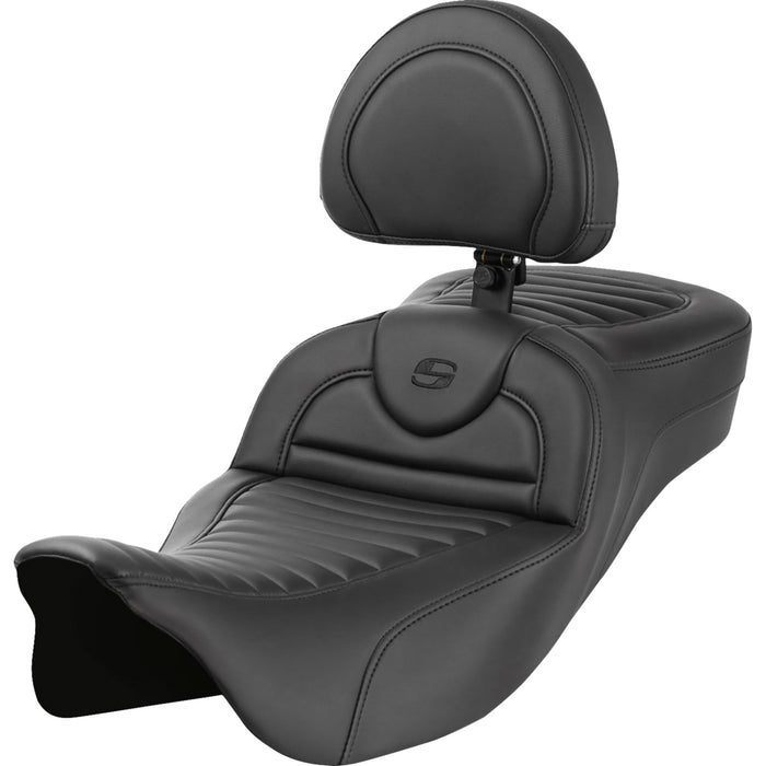 SADDLEMEN 0801-1817 808-07B-203B0 Roadsofa™ Extended Reach Seat - with Backrest - Tuck-n-Roll - FL '08-'23