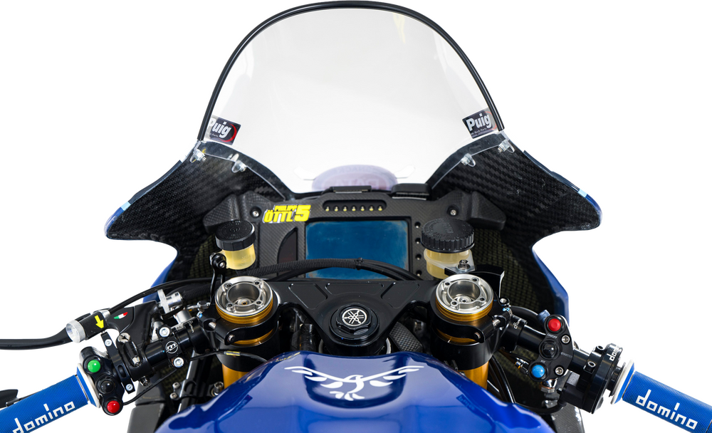 Domino Racing 58-2289 A45041C4648B7-0 A450 ROAD RACING GRIPS BLUE/WHITE PAIR