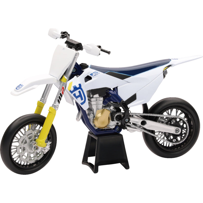 NEW RAY TOYS 7001-0045 58163 Mini Husqvarna Dirt Bike Husqvarna FS450 2019 Bike - 1:12 Scale - White/Blue/Black