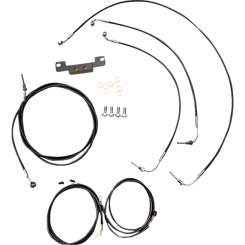 LA Choppers Complete Plug-And-Play Cable Kit Stock Handlebars ABS Black - LA-8056KT3-08B For Harley Touring 2021-2022