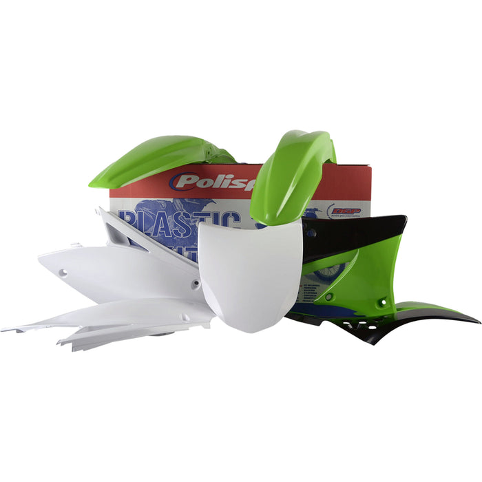 POLISPORT 0520-1713 90250 Body Kit For Kawasaki Body Kit - Complete - OEM Green/White - KX 450F