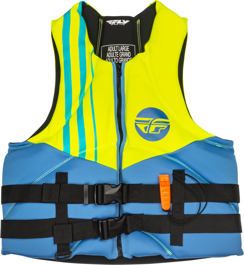 Fly Racing 221-304013X 221-304013X NEOPRENE FLOTATION VEST BLUE/HI-VIS/TEAL 3X