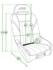 PRP Seats A5701-PORXP-203 PRP Polaris RZR PRO Xp/pro R/turbo R Gt/s.e. Suspension Seat- Black/gray - Photo - Close Up