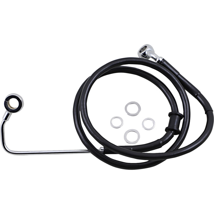 DRAG SPECIALTIES 1741-5786 Extended Length Stainless Steel Brake Line Brake Line - +8" - Black - '15-'17 Softail