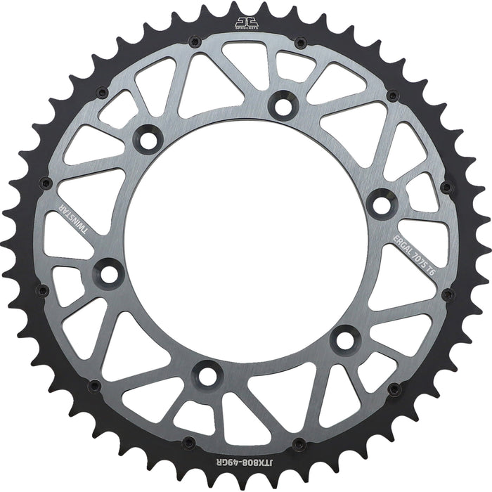 JT SPROCKETS 1210-2609 JTX808.49GR Twinstar Rear Sprocket Steel Rear Sprocket - Graphite - 49 Tooth