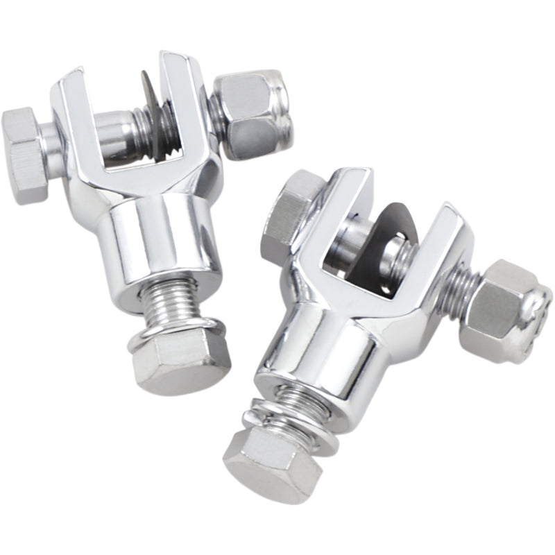 Footpeg Base DRAG SPECIALTIES DS-253492 Replacement Chrome Footpeg Clevis Mounts Fo ...