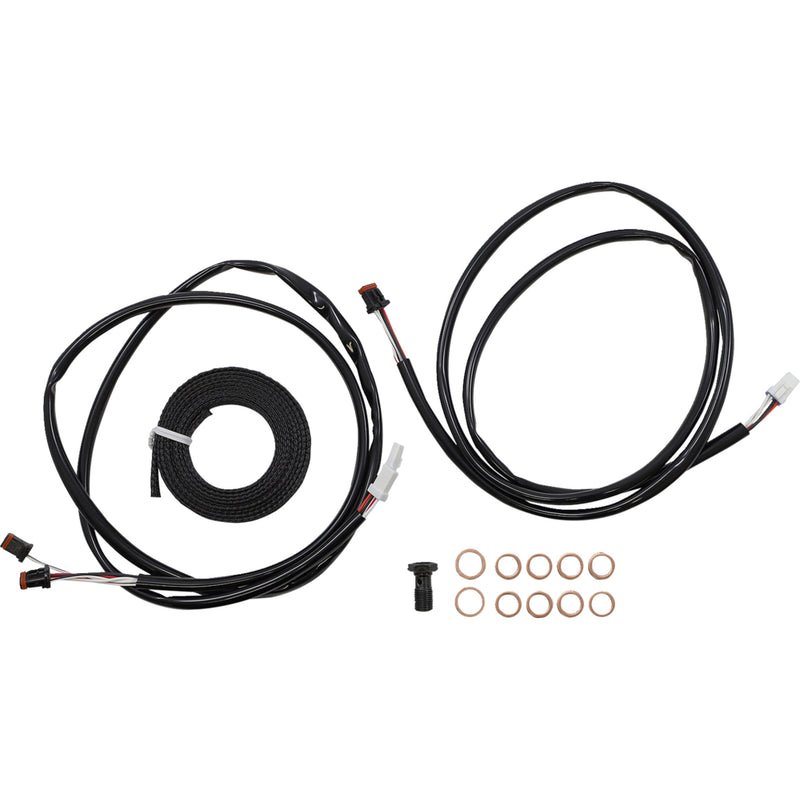 LA Choppers Complete Plug-And-Play Cable Kit 18" 20" Handlebars ABS Midnight - LA-8056KT3-19M For Harley Touring 2021-2022