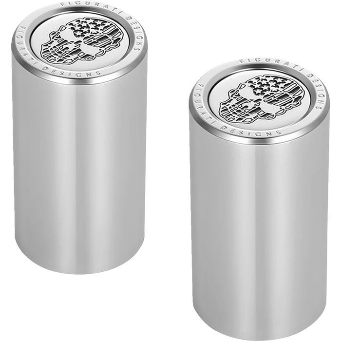 FIGURATI DESIGNS 3550-0343 FD27-DC-2545-SS Docking Covers american flag skull - contrast cut - silver