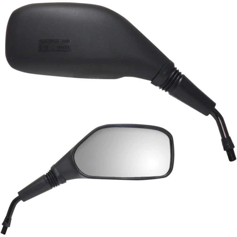 Parts Unlimited Supersport Mirror Supersport Side View Rectangle Black Right Each