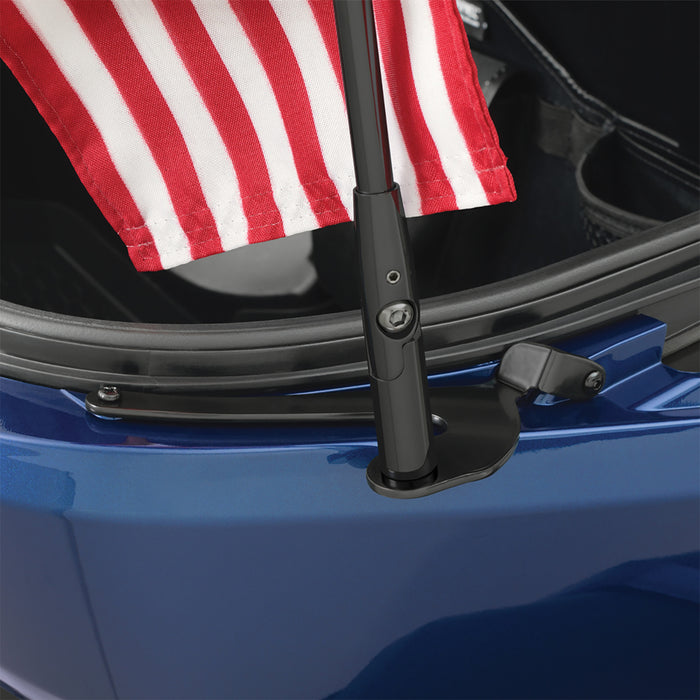 SHOW CHROME 0521-2064 41-203RBK Flag Pole For Can-Am RT with US Flag Folding Flag Pole - Right - Black - Can-Am RT/F3
