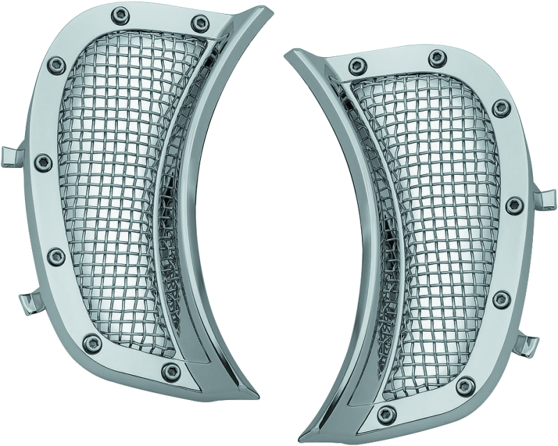 Kuryakyn 6518 Mesh Headlight Vent Accents Chrome - Photo - Primary