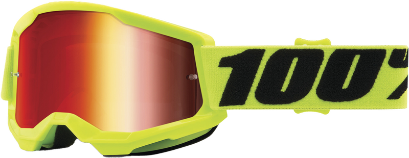 100% 610-5153 50032-00003 STRATA 2 JUNIOR GOGGLE FLUO YELLOW MIRROR RED LENS