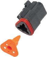 Namz Custom Cycle 850-08019 DP-3B 3-WIRE BLACK DEUTSCH PLUG & WDGLCK HD# 72113-94BK