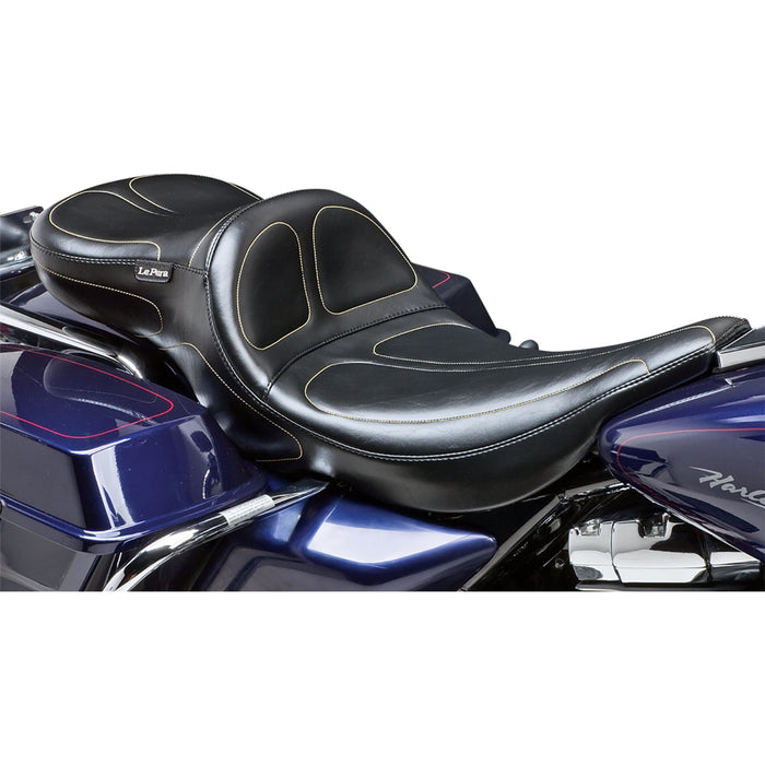 LE PERA 0801-0496 LH-957RKDL Maverick Daddy Long Legs Seat - Black - Stitched - FLHR '02-'07