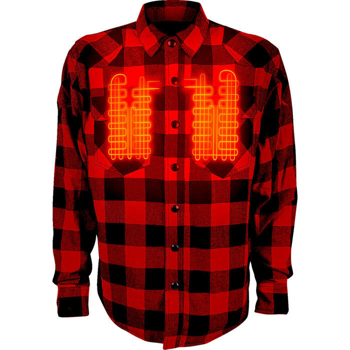 GERBING HEATED CLOTHING 7 V Battery Flannel Shirt Red/Black