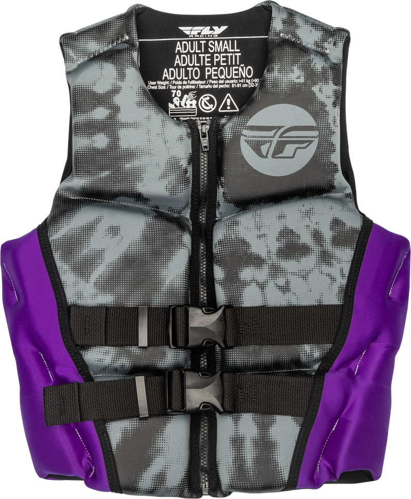 Fly Racing 221-30420S 221-30420S WMN'S NEOPRENE FLOTATION VEST PURPLE/GREY/BLACK SM