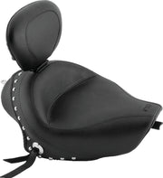 Mustang Motorcycle 79439 Mustang 04-21 Harley Sportster 3.3 Wide Stud Touring Solo Seat W/driver Backrest - Black - Photo - Primary