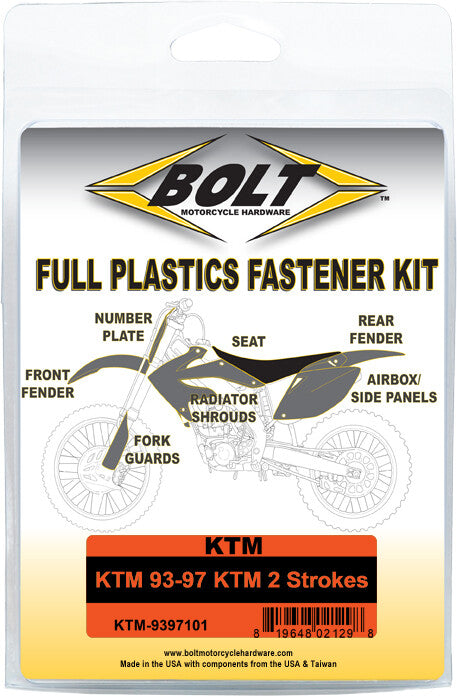 Bolt Full Plastic Fastener - KTM-9397101 KTM Dirt Bikes 1994-1997