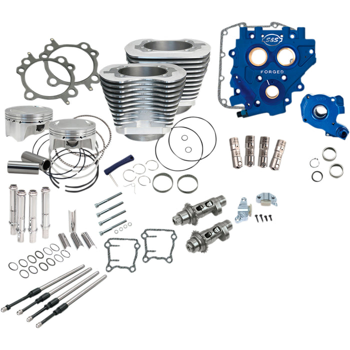 S&S CYCLE 0904-0029 330-0666 110" Power Package Performance Kit - Chain Drive - Silver
