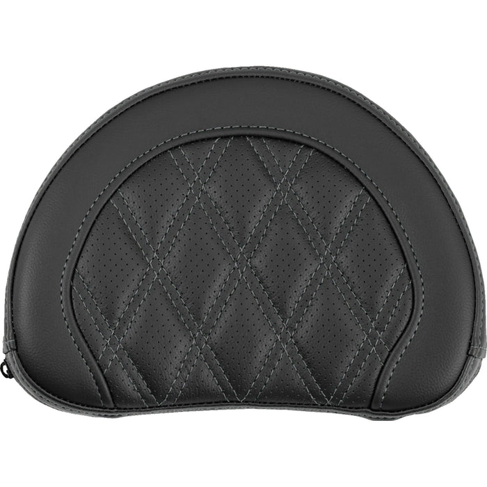 SADDLEMEN 0822-0685 051318402 Contoured Sissy Bar Pad lattice stitch - gray stitch