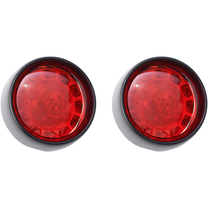 CUSTOM DYNAMICS 2020-1691 PB-BB-R-1156BR ProBeam® Bullet Bezel Rear LED Turn Signal Inserts - Gloss Black - Red Lens