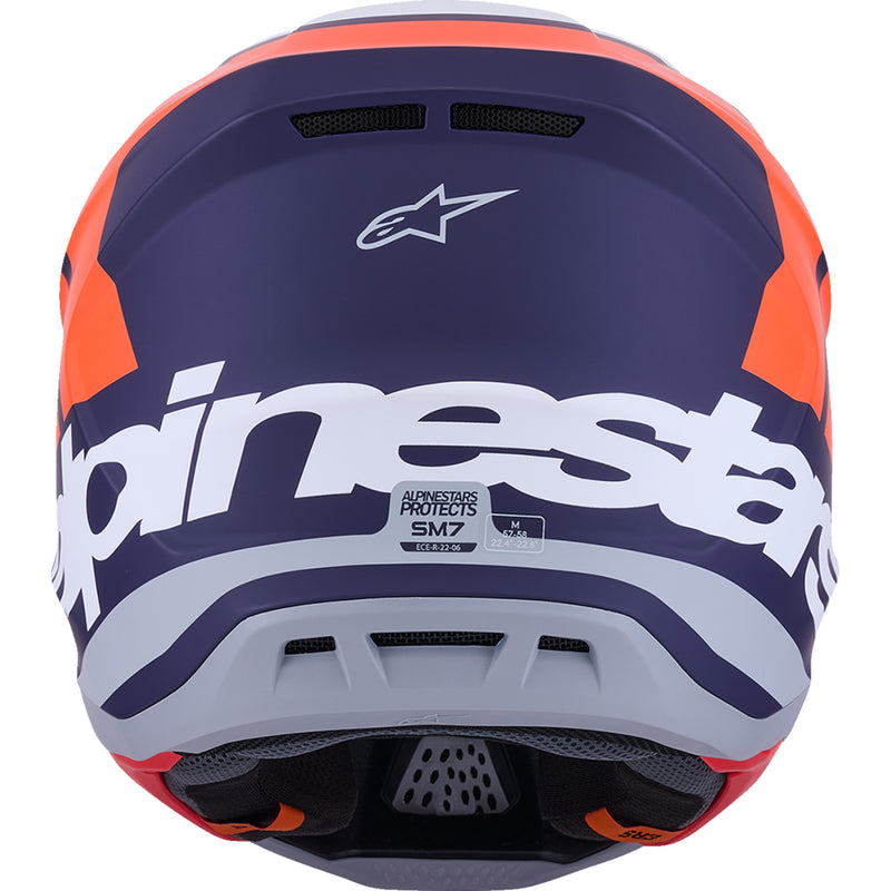 ALPINESTARS SM7 Core Helmet - Matte Orange/Blue