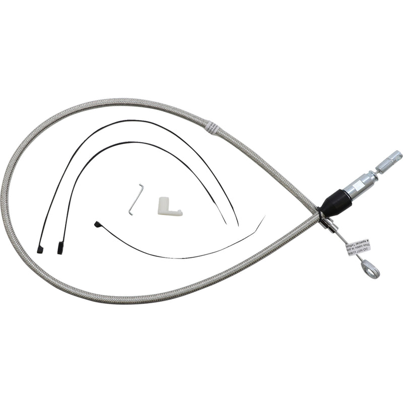 Magnum Shielding Polished Stainless Quick Connect Upper Clutch Cable 36" - 52342HE For Harley Motorcycles 2018-2024