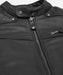 Gasser jacket in black with zipper and collar