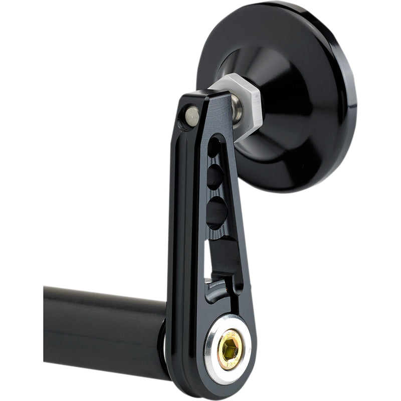 Joker Machine Bar End Mirror Side View Round Black Straight 2-1/4" - 09-312-DB